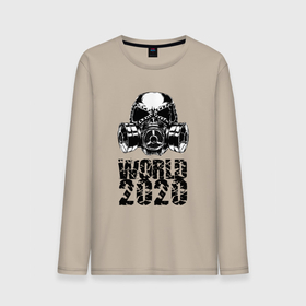 Мужской лонгслив хлопок с принтом World 2020 в Новосибирске, 100% хлопок |  | 2020 | covid 19 | hell | mask | pandemic | virus | world | ад | вирус | коронавирус | мир | противогаз | эпидемия