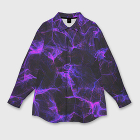 Мужская рубашка oversize 3D с принтом Purple digital smoke neon в Тюмени,  |  | abstraction | geometry | hexagon | neon | paints | stripes | texture | triangle | абстракция | брызги | геометрия | краски | неон | неоновый | соты | текстура