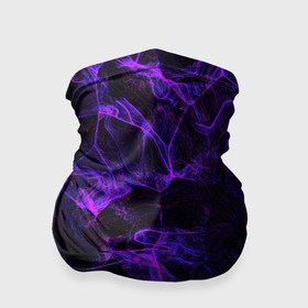 Бандана-труба 3D с принтом Purple digital smoke neon в Новосибирске, 100% полиэстер, ткань с особыми свойствами — Activecool | плотность 150‒180 г/м2; хорошо тянется, но сохраняет форму | abstraction | geometry | hexagon | neon | paints | stripes | texture | triangle | абстракция | брызги | геометрия | краски | неон | неоновый | соты | текстура