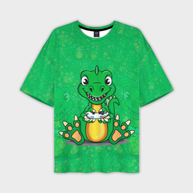 Мужская футболка oversize 3D с принтом Дракоша геймер ,  |  | dino | dinosaur | gamer | rex | t rex | ti rex | дино | динозавр | динозаврик | дракон | дракончик | дракоша | приставка | рекс | тираннозавр | тиранозавр | тирранозавр