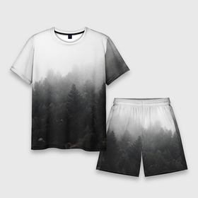 Мужской костюм с шортами 3D с принтом Лес ,  |  | Тематика изображения на принте: siberia | trees | wood | деревья | лес | леса | ночной лес | природа | сибирский лес | сибирь | сосны | тайга | темный лес | туман