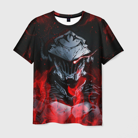 Мужская футболка 3D с принтом Goblin Slayer flame , 100% полиэфир | прямой крой, круглый вырез горловины, длина до линии бедер | goblin slayer | goblins | slayer | гоблины | гобурин сурейя | дворф шаман | сэйю | ящер жрец