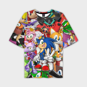 Мужская футболка oversize 3D с принтом Sonic персонажи ,  |  | hedgehog | metal sonic | silver | silver the hedgehog | sonic | sonic boom | sonic the hedgehog | еж | ёж сонник | ежик | игры | кино | соник | соник в кино | фильм