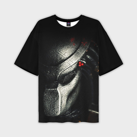 Мужская футболка oversize 3D с принтом Predator в Курске,  |  | aliens | avp | black | cinema | predator | кино | фильм хищник | фильмы | хищник | чёрный | чужой