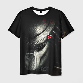 Мужская футболка 3D с принтом Predator в Санкт-Петербурге, 100% полиэфир | прямой крой, круглый вырез горловины, длина до линии бедер | aliens | avp | black | cinema | predator | кино | фильм хищник | фильмы | хищник | чёрный | чужой