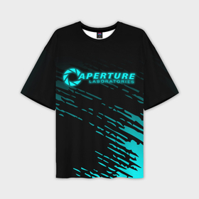 Мужская футболка oversize 3D с принтом Portal ,  |  | 3d | aperture science | black mesa xen | half life | portal | portal 2 | valve | игра | портал
