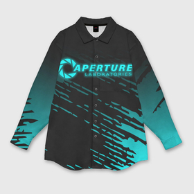 Мужская рубашка oversize 3D с принтом Portal ,  |  | 3d | aperture science | black mesa xen | half life | portal | portal 2 | valve | игра | портал