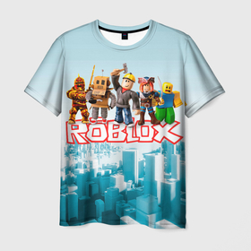 Мужская футболка 3D с принтом Roblox [5] в Новосибирске, 100% полиэфир | прямой крой, круглый вырез горловины, длина до линии бедер | box | lego | minecraft | roblox | роблокс