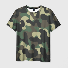 Мужская футболка 3D с принтом Камуфляж в Екатеринбурге, 100% полиэфир | прямой крой, круглый вырез горловины, длина до линии бедер | camouflage | армия | военная форма | военный | вооружение | вооруженные силы | защита | защитный цвет | камуфляж | маскировка | солдат | униформа | форма
