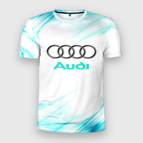 Мужская футболка 3D Slim с принтом Audi в Курске, 100% полиэстер с улучшенными характеристиками | приталенный силуэт, круглая горловина, широкие плечи, сужается к линии бедра | audi | auto | sport | авто | автомобиль | автомобильные | ауди | бренд | марка | машины | спорт