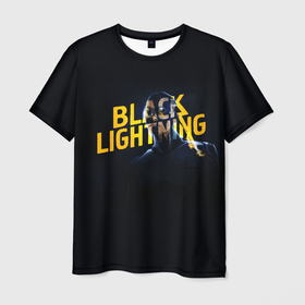 Мужская футболка 3D с принтом Black Lightning   Thunder в Петрозаводске, 100% полиэфир | прямой крой, круглый вырез горловины, длина до линии бедер | anissa pierce | black lightning | thunder | vdzabma | анисса пирс | гром | черная молния