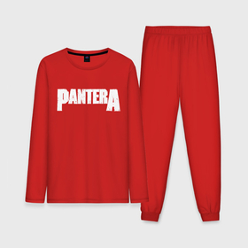 Мужская пижама с лонгсливом хлопок с принтом Pantera ,  |  | pantera | американская метал группа | грув метал | группа | музыка | пантера | рок | рок группа