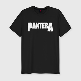 Мужская футболка хлопок Slim с принтом Pantera в Тюмени, 92% хлопок, 8% лайкра | приталенный силуэт, круглый вырез ворота, длина до линии бедра, короткий рукав | pantera | американская метал группа | грув метал | группа | музыка | пантера | рок | рок группа