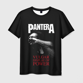 Мужская футболка 3D с принтом PanterA VulgaR в Екатеринбурге, 100% полиэфир | прямой крой, круглый вырез горловины, длина до линии бедер | covid 19 | pantera | vulgar display of power | альбом | группа | метал | металика | металл | пантера | рок | тяжелый | хэви