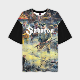 Мужская футболка oversize 3D с принтом Sabaton в Новосибирске,  |  | battle metal | sabaton | военная тематика | военные песни | война | история войны | классика | музыка | патриотизм | рок | рок группа | сабатон | солдаты | шведская хэви пауэр метал группа