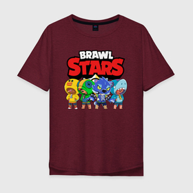 Мужская футболка хлопок Oversize с принтом BRAWL STARS в Курске, 100% хлопок | свободный крой, круглый ворот, “спинка” длиннее передней части | bibi | brawl stars | coach mike | crow | gale | leon | leon shark | max | mecha crow | mortis | mr.p | nani | phoenix | sally leon | sandy | spike | sprout | tara | virus 8 bit | werewolf | ворон | оборотень