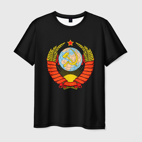 Мужская футболка 3D с принтом СССР в Новосибирске, 100% полиэфир | прямой крой, круглый вырез горловины, длина до линии бедер | 9 | 9 мая | may 9 | nine | ussr | victory day | великая отечественная война | вов | георгиевская лента | победа | праздник | серп и молот | ссср
