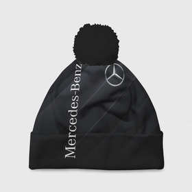 Шапка 3D c помпоном с принтом Mercedes Benz AMG в Новосибирске, 100% полиэстер | универсальный размер, печать по всей поверхности изделия | amg | auto | mercedes | sport | авто | автомобиль | автомобильные | амг | бренд | марка | машины | мерседес | спорт