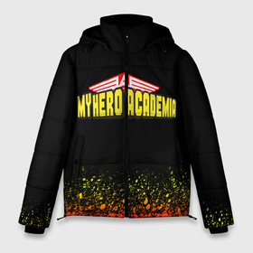 Мужская зимняя куртка 3D с принтом MY HERO ACADEMIA logo on FIRE в Новосибирске, верх — 100% полиэстер; подкладка — 100% полиэстер; утеплитель — 100% полиэстер | длина ниже бедра, свободный силуэт Оверсайз. Есть воротник-стойка, отстегивающийся капюшон и ветрозащитная планка. 

Боковые карманы с листочкой на кнопках и внутренний карман на молнии. | Тематика изображения на принте: ahegao | danganronpa | monokuma | senpai | аниме | монокума | надпись | прикольные картинки | прикольные надписи | сердце | я люблю аниме