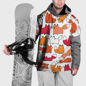 Накидка на куртку 3D с принтом Милые лисы в Петрозаводске, 100% полиэстер |  | Тематика изображения на принте: белый | красный | лиса | лисы | много животных | много зверей | рыжий