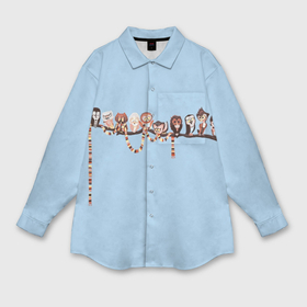Мужская рубашка oversize 3D с принтом Совы на ветке в Тюмени,  |  | Тематика изображения на принте: ветка | птицы | сова | совы | шарф