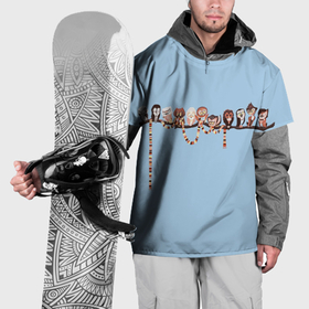 Накидка на куртку 3D с принтом Совы на ветке в Тюмени, 100% полиэстер |  | Тематика изображения на принте: ветка | птицы | сова | совы | шарф