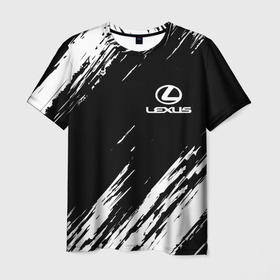 Мужская футболка 3D с принтом Lexus Лексус в Петрозаводске, 100% полиэфир | прямой крой, круглый вырез горловины, длина до линии бедер | Тематика изображения на принте: auto | lexus | sport | авто | автомобиль | автомобильные | бренд | лексус | марка | машины | спорт