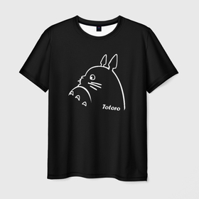 Мужская футболка 3D с принтом Мой сосед Тоторо , 100% полиэфир | прямой крой, круглый вырез горловины, длина до линии бедер | ghibli | аниме | гибли | енот | кот | мило | миядзаки | тоторо | хаяо