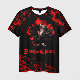 Мужская футболка 3D с принтом Черный Клевер   Черный Бык в Тюмени, 100% полиэфир | прямой крой, круглый вырез горловины, длина до линии бедер | anime | asta | black bulls | black clover | bull | clover | demon | manga | аниме | аста | бык | демон | клевер | манга | меч | необузданный бык | черный бык | черный клевер | юно
