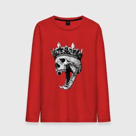 Мужской лонгслив хлопок с принтом Fangs   skull and crown в Белгороде, 100% хлопок |  | crown | fangs | jaw | orbits | skull | teeth | елазницы | зубы | клыки | корона | оскал | пасть | череп