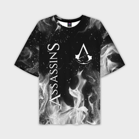 Мужская футболка oversize 3D с принтом Assassin s Creed ,  |  | Тематика изображения на принте: crow | slayer | valhalla | vikings | асасин | ассасин крид | ассассин | вальхалла | викинги | ворон | тамплиеры