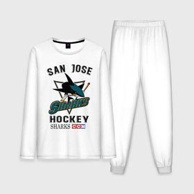 Мужская пижама с лонгсливом хлопок с принтом San Jose Sharks в Петрозаводске,  |  | hockey | nhl | san jose | sharks | sport | usa | акулы | надпись | нхл | сан хосе | символы | сообщение | спорт | сша | текст | фраза | хоккей | цитаты | шайбу