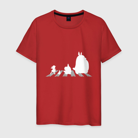 Мужская футболка хлопок с принтом Totoro Beatles в Екатеринбурге, 100% хлопок | прямой крой, круглый вырез горловины, длина до линии бедер, слегка спущенное плечо. | beatles | forest | ghibli | japan | miyazaki | nature | neigbor | neighbour | totoro | анимация | аниме | битлз | гибли | друг | животные | лес | любовь | милый | мир | миядзаки | мульт | мультфильм | приключения | природа | сказка | сосед | то