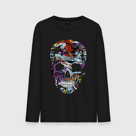 Мужской лонгслив хлопок с принтом Skull , 100% хлопок |  | color | fashion | grin | jaw | orbits | paint | skull | teeth | vanguard | глазницы | зубы | краска | мода | оскал | пасть | цвет | череп