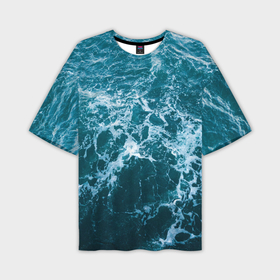 Мужская футболка oversize 3D с принтом Водная гладь в Екатеринбурге,  |  | волны | море | рябь