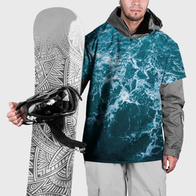 Накидка на куртку 3D с принтом Водная гладь в Санкт-Петербурге, 100% полиэстер |  | волны | море | рябь