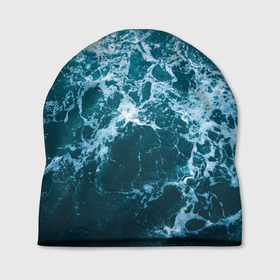 Шапка 3D с принтом Водная гладь в Кировске, 100% полиэстер | универсальный размер, печать по всей поверхности изделия | волны | море | рябь