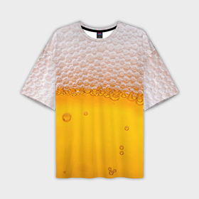 Мужская футболка oversize 3D с принтом Живое пенное в Тюмени,  |  | Тематика изображения на принте: beer | бир | напитки | пенное