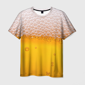 Мужская футболка 3D с принтом Живое пенное в Тюмени, 100% полиэфир | прямой крой, круглый вырез горловины, длина до линии бедер | beer | бир | напитки | пенное