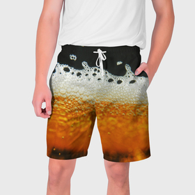 Мужские шорты 3D с принтом Темное пиво в Тюмени,  полиэстер 100% | прямой крой, два кармана без застежек по бокам. Мягкая трикотажная резинка на поясе, внутри которой широкие завязки. Длина чуть выше колен | beer | бир | напитки | пенное