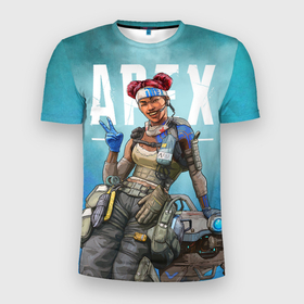 Мужская футболка 3D Slim с принтом APEX LEGENDS Lifeline в Санкт-Петербурге, 100% полиэстер с улучшенными характеристиками | приталенный силуэт, круглая горловина, широкие плечи, сужается к линии бедра | apex | apex legends | lifeline | апекс | игры | лайфлайн