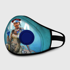 Маска из неопрена с принтом APEX LEGENDS Lifeline в городе Новоалтайск, неопрен 100% | Форма огибающая нос. Резинки для ушей с дополнительной резинкой на затылке. Клапан для выдоха для активного дыхания при занятиях спортом. Эластичный материал маски и окантовки для лучшего растяжения и прилегания маски.  | apex | apex legends | lifeline | апекс | игры | лайфлайн