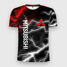 Мужская футболка 3D Slim с принтом Mitsubishi sport в Новосибирске, 100% полиэстер с улучшенными характеристиками | приталенный силуэт, круглая горловина, широкие плечи, сужается к линии бедра | mitsubishi | sport | митсубиси | митсубиши | спорт