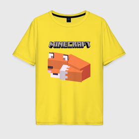 Мужская футболка хлопок Oversize с принтом Minercraft , 100% хлопок | свободный крой, круглый ворот, “спинка” длиннее передней части | creeper | creepers | fox | minercraft | крипер | криперы | лис | лиса | маин | майн | майн крафт | майнкрафт