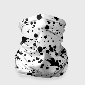 Бандана-труба 3D с принтом Далматинец   брызги чёрными пятнами в Новосибирске, 100% полиэстер, ткань с особыми свойствами — Activecool | плотность 150‒180 г/м2; хорошо тянется, но сохраняет форму | брызги краски | далматинец | краска | пятно | с брызгами | черные пятна