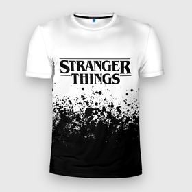 Мужская футболка 3D Slim с принтом Stranger things в Санкт-Петербурге, 100% полиэстер с улучшенными характеристиками | приталенный силуэт, круглая горловина, широкие плечи, сужается к линии бедра | 11 | stranger things | одди | одиннадцатая | очень странные дела | сериалы