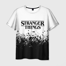 Мужская футболка 3D с принтом Stranger things в Петрозаводске, 100% полиэфир | прямой крой, круглый вырез горловины, длина до линии бедер | 11 | stranger things | одди | одиннадцатая | очень странные дела | сериалы