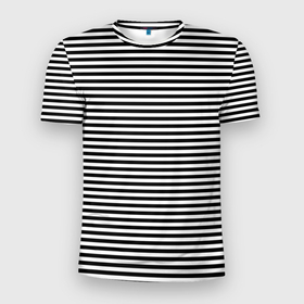 Мужская футболка 3D Slim с принтом В черно белую полоску в Екатеринбурге, 100% полиэстер с улучшенными характеристиками | приталенный силуэт, круглая горловина, широкие плечи, сужается к линии бедра | textures | абстракция | белый | в полоску | геометрия | линии | полоса | полосы | текстуры | фон | черный