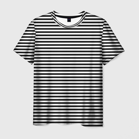 Мужская футболка 3D с принтом В черно белую полоску в Новосибирске, 100% полиэфир | прямой крой, круглый вырез горловины, длина до линии бедер | textures | абстракция | белый | в полоску | геометрия | линии | полоса | полосы | текстуры | фон | черный