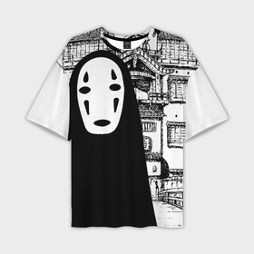 Мужская футболка oversize 3D с принтом No Face Spirited Away Ghibli в Санкт-Петербурге,  |  | ghibli | hayao miyazaki | no face | spirited away | studio ghibli | аниме | безликий | гибли | манга | унесенные призраками